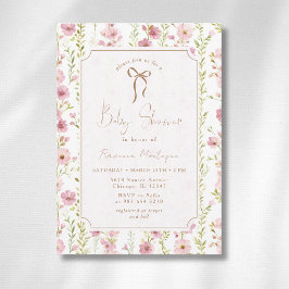 Vintage Blush Gladiolus Floral Bogen Baby Shower Einladung