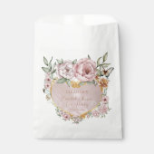 Vintage Blush Peony Bridal Dusche Teezeremonie auf Geschenktütchen (Vorderseite)