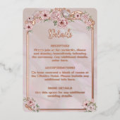 Vintage Blush Peony Foil Verschlusskarte Folieneinladung (Vorderseite)
