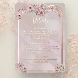 Vintage Blush Peony Foil Verschlusskarte Folieneinladung