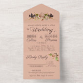 Vintage Blush & Pflaumenblume Einladung (Innen Boden)