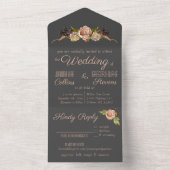 Vintage Blush & Pflaumenblume Einladung (Innen Boden)