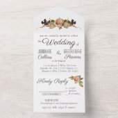 Vintage Blush & Pflaumenblume Einladung (Innen Boden)