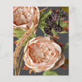 Vintage Blush & Pflaumenblume Einladung Flyer (Hinten)