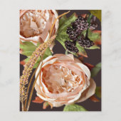 Vintage Blush & Pflaumenblume Einladung Flyer (Hinten)