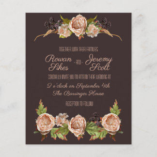 Vintage Blush & Pflaumenblume Einladung Flyer