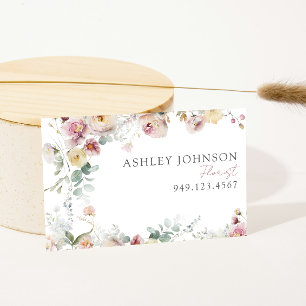 Vintage Blush Pink Florales QR-Code Professionell Visitenkarte