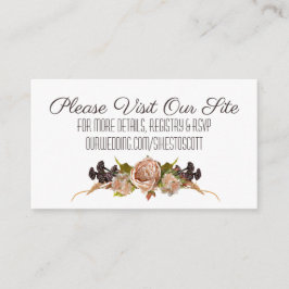 Vintage Blush & Plum Floral Hochzeitsplatte Beilag Begleitkarte
