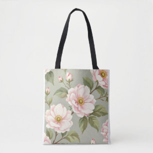 Vintage Blush Rosa Florale Kamelie Schulter Tote Tasche