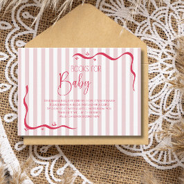 Vintage-Blush-Wellen-Baby-Shower-Bücher für Baby  Begleitkarte