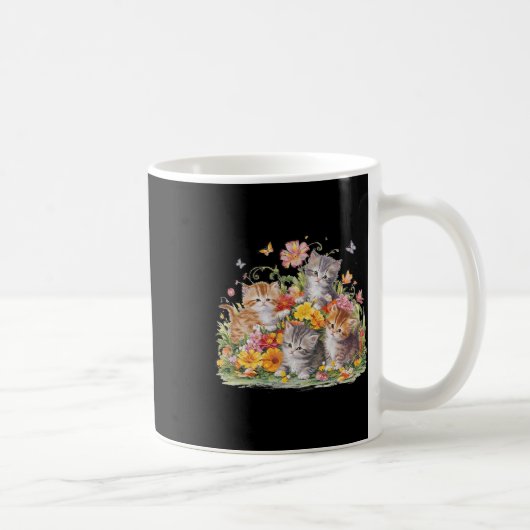 Vintage, blutdruckfarbene Kätzchen Kaffeetasse (Rechts)