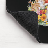 Vintage, blutdruckfarbene Kätzchen Mousepad (Ecke)