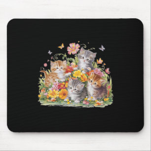 Vintage, blutdruckfarbene Kätzchen Mousepad
