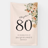 Vintage Blüte am 80. Geburtstag Banner (Vertikal)