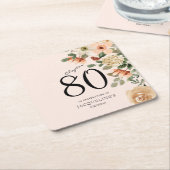 Vintage Blüte am 80. Geburtstag Rechteckiger Pappuntersetzer (angewinkelt)