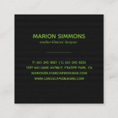 Vintage Blüte am Schwarzen Platz Quadratische Visitenkarte (Rückseite)