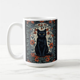 Vintage Blüte der schwarzen Katze Kaffeetasse