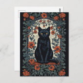 Vintage Blüte der schwarzen Katze Postkarte (Vorne/Hinten)