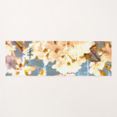 Vintage Blüte der weißen Blume Monogramm Yoga Yogamatte (Vorderseite (Horizontal))