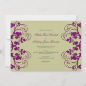 Vintage Blüte Geblüht Lila Hochzeitseinladung Einladung (Rückseite)