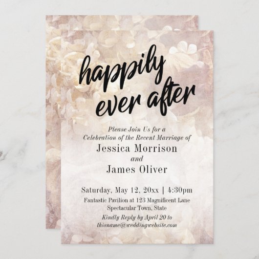 Vintage Blüte glücklich je nach Empfang Einladung (Vorne/Hinten)