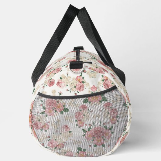 Vintage Blüte in Weiß Duffle Bag (Rechts)