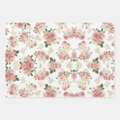 Vintage Blüte in Weiß Geschenkpapier Set (Vorderseite)