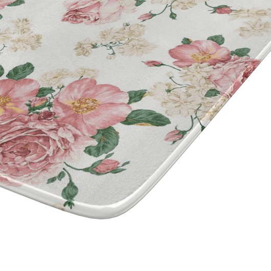 Vintage Blüte in Weiß Schneidebrett (Ecke)