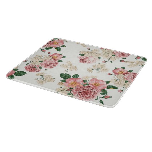 Vintage Blüte in Weiß Schneidebrett (Ecke)