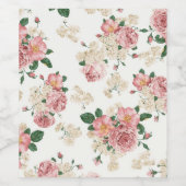 Vintage Blüte in Weiß Weinetikett (Einzelnes Label)