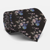 Vintage Blüte, Kirschblüten Blume in einer Vase Krawatte (Gerollt)