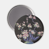 Vintage Blüte, Kirschblüten Blume in einer Vase Magnet (Vorderseite/Rückseite)