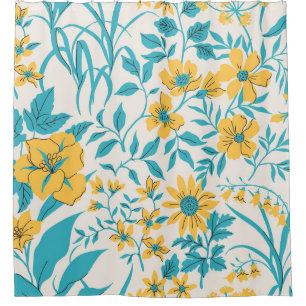 Vintage Blüte: Liberty Motif Nahtlos Duschvorhang