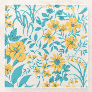 Vintage Blüte: Liberty Motif Nahtlos Glasuntersetzer