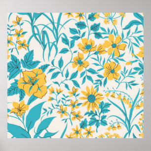 Vintage Blüte: Liberty Motif Nahtlos Poster