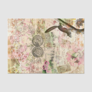 Vintage Blüte mit Eichhörnchen Seidenpapier