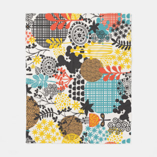 Vintage Blüte: Nahtlose Graslandschaft Fleecedecke