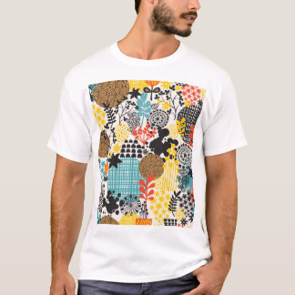 Vintage Blüte: Nahtlose Graslandschaft T-Shirt