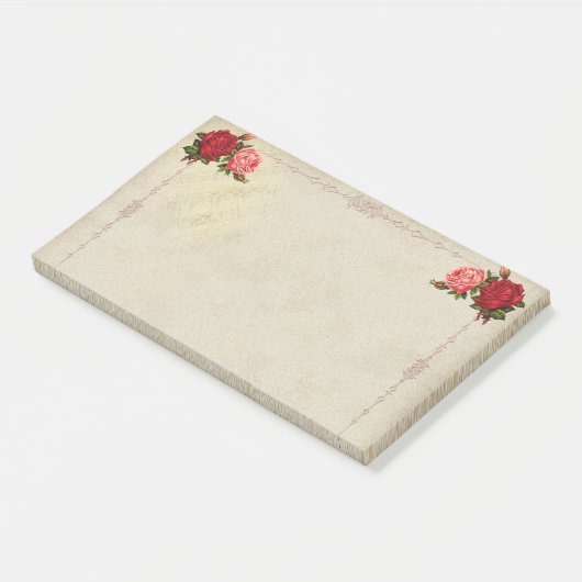 Vintage Blüte Post-it Klebezettel (angewinkelt)