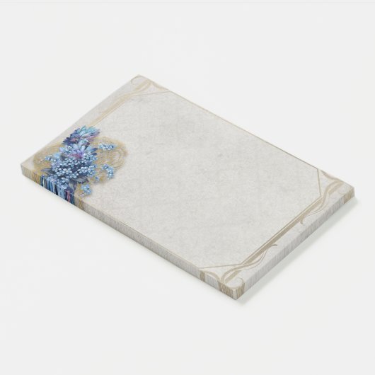 Vintage Blüte Post-it Klebezettel (angewinkelt)