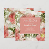 Vintage Blüte Save the Date gestrichen (Vorne/Hinten)