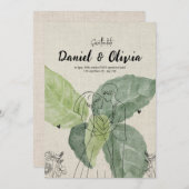 Vintage Blüte Save the Date rustikal Einladung (Vorne/Hinten)