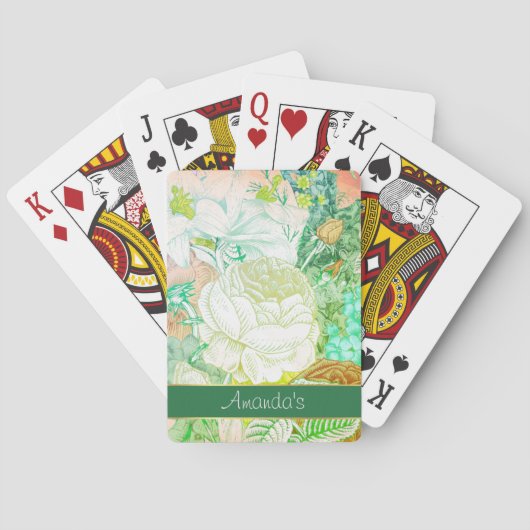 Vintage Blüte Spielkarten (Rückseite)