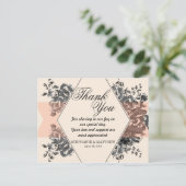 Vintage Blüte und Streifen Postkarte (Stehend Vorderseite)