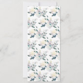 Vintage Blüten| Aquarellblume| Hochzeitsmenü Einladung (Rückseite)