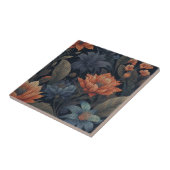 Vintage Blüten auf Linentextur Fliese (Seite)