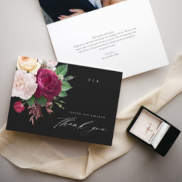 Vintage Blüten Blumenhochzeit Foto vielen Dank Karte