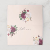 Vintage Blüten Blumenzehen Platzkarte (Außenseite Aufgefaltet)