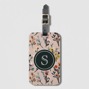Vintage Blüten: Dusty Rose Boho Floral Wasserfarbe Gepäckanhänger