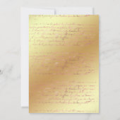 Vintage Blüten und goldene Blumenzwiebeln Einladung (Rückseite)